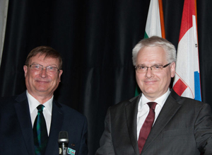 Yves Aubrey, president EBL, en Ivo Josipovic, president Kroatië (foto EBL)