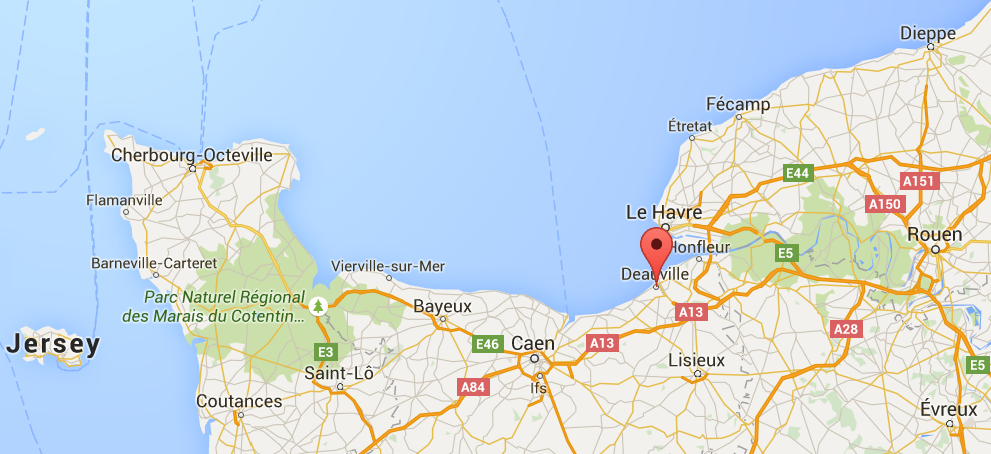 Ligging van Deauville (Google Maps)