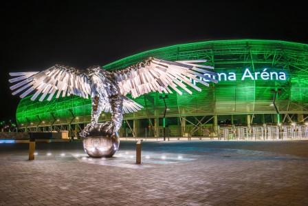 De Groupama Arena te Boedapest, speellocatie van het Europees Kampioenschap (EBL)