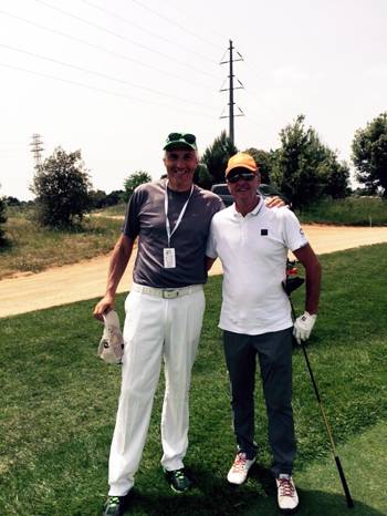 Bocchi en Cruijff op de golfbaan in Barcelona (Facebook)