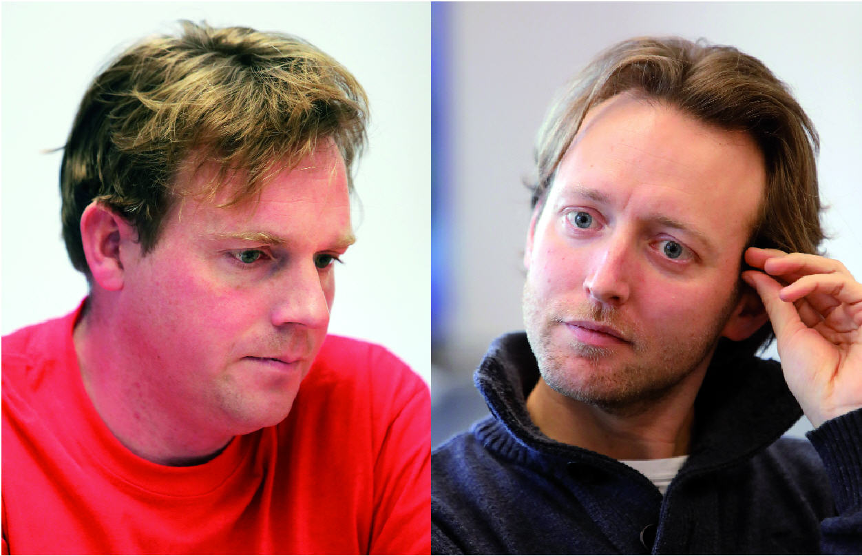 Sjoert Brink (links) en Bas Drijver (Louk Herber)